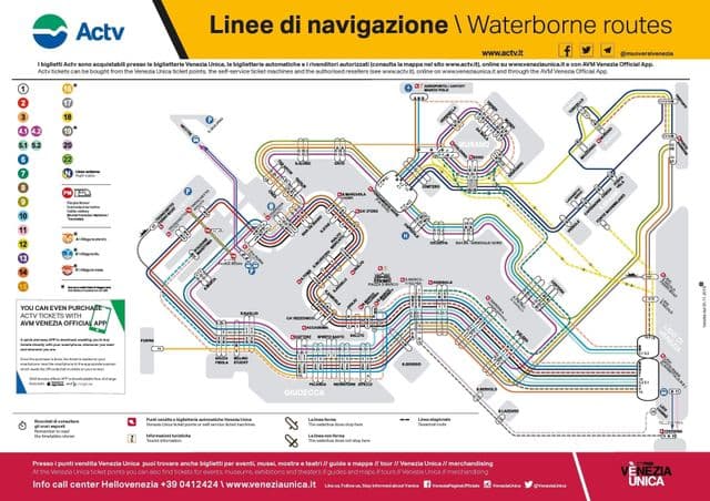 Kaart van het busstation van Venetië
