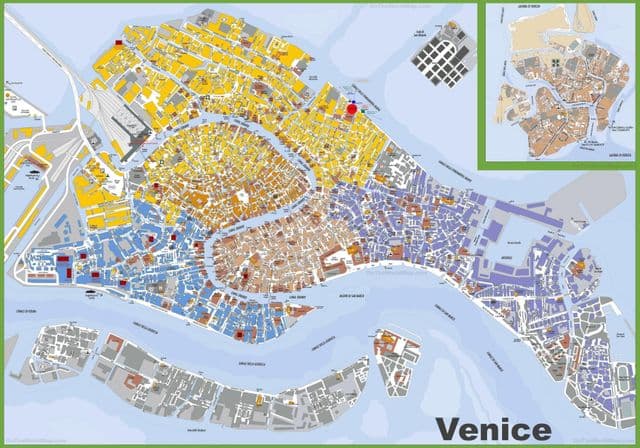Plattegrond van Venetië