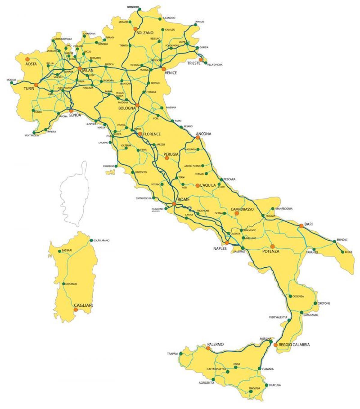 Venetië op de kaart van Italië