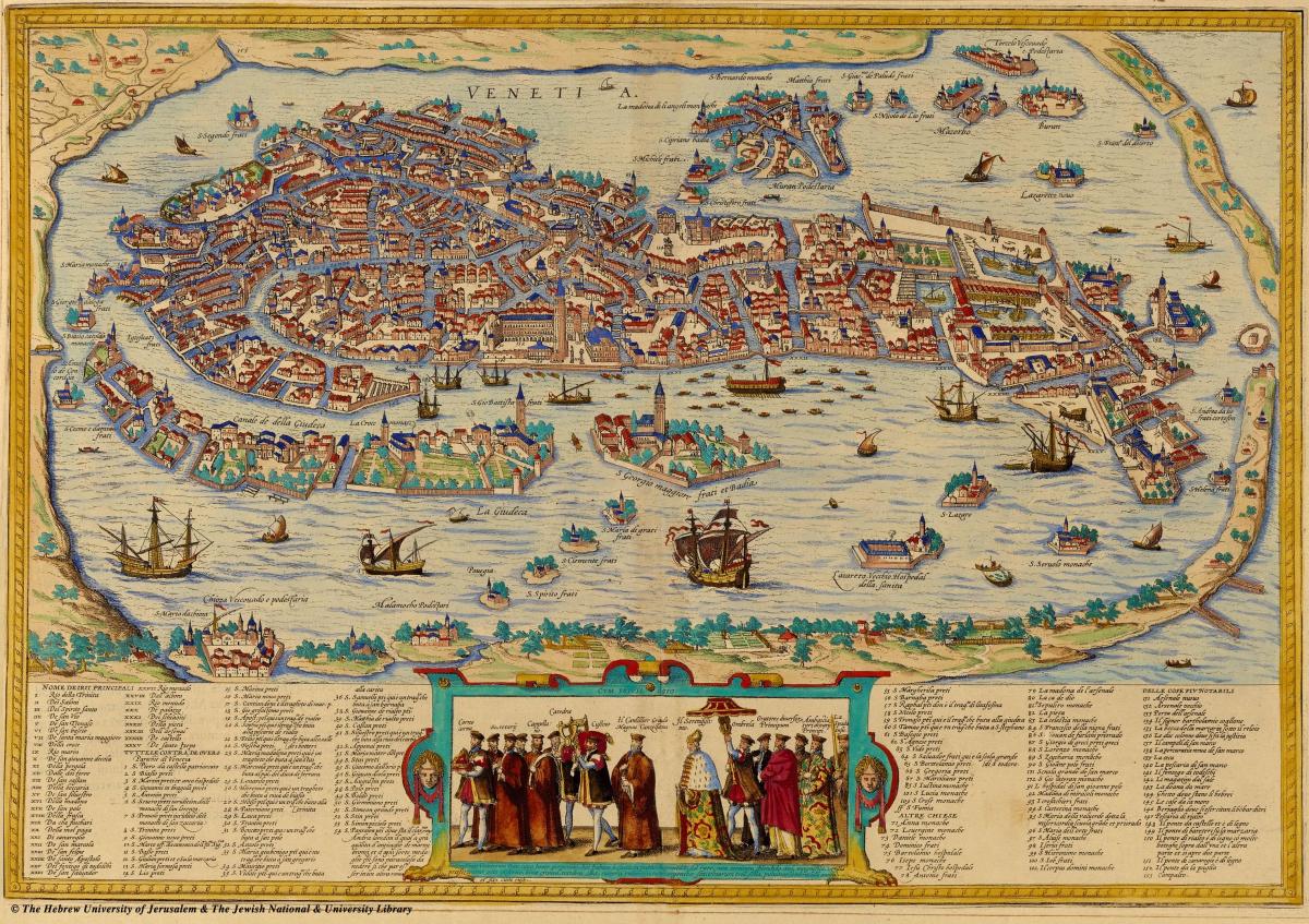 Antieke kaart van Venetië